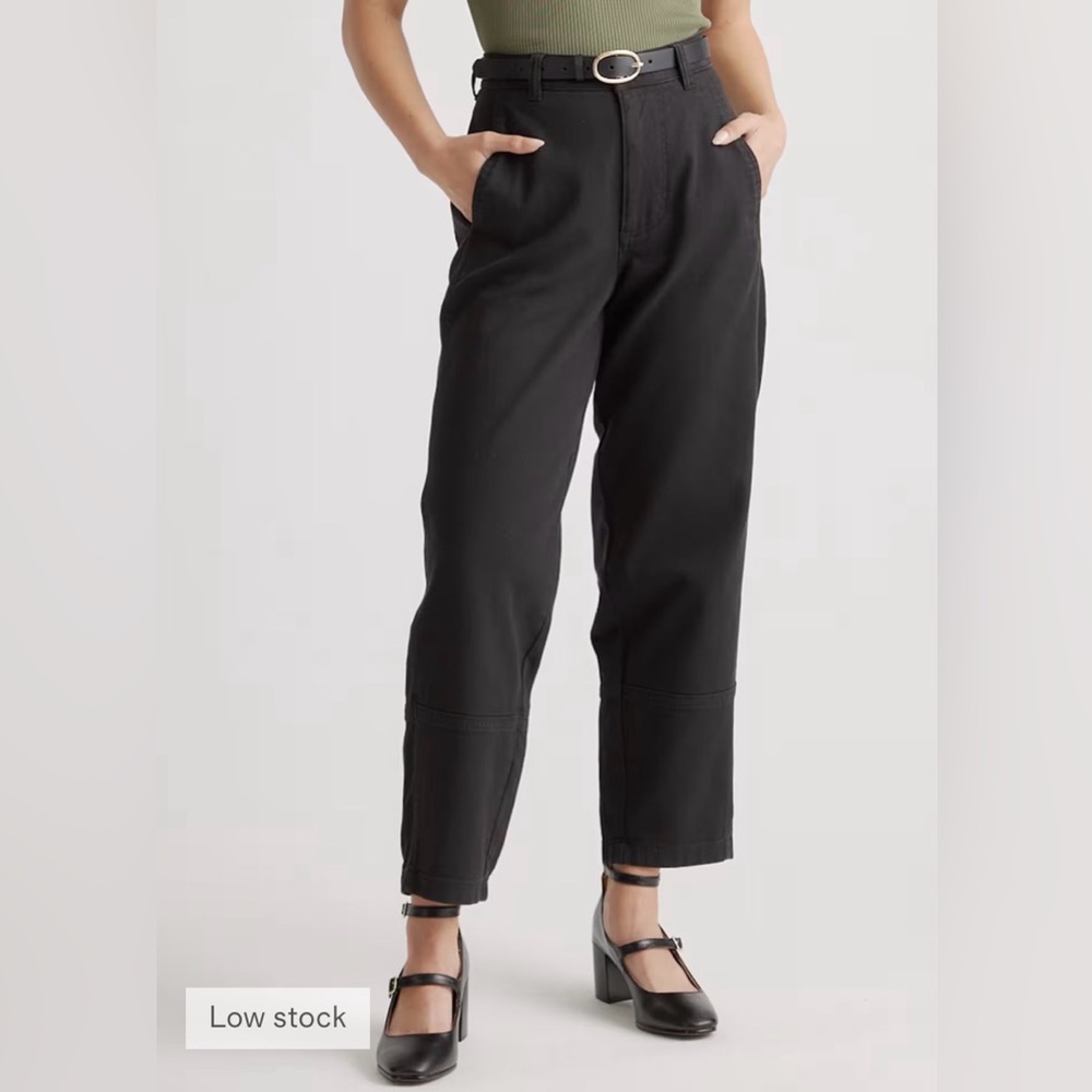 Quince Black Cropped Ankle Pants
